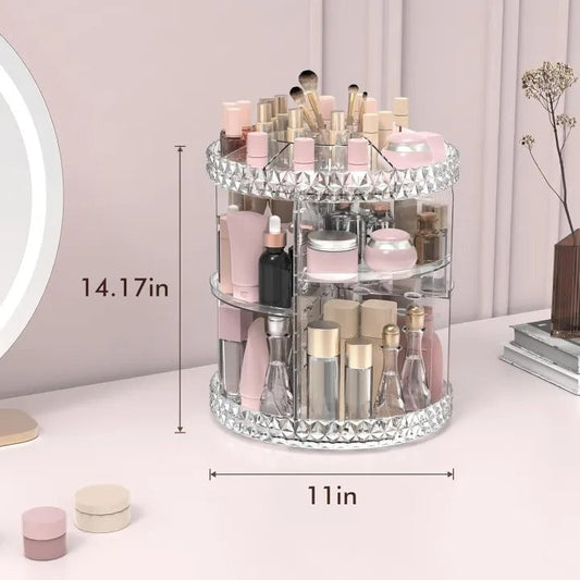 360° Rotatable Acrylic Makeup Organizer Stand
