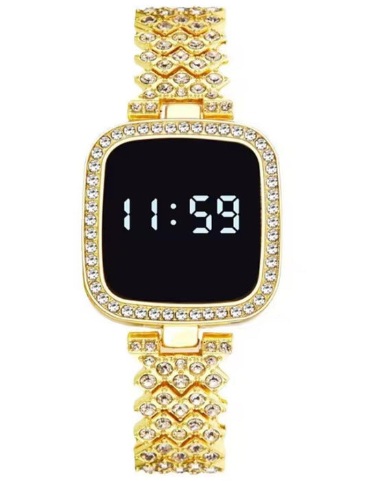Ladies led ice stone stylish watch